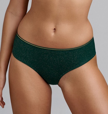 Трусы бразильяно Marlies Dekkers Dame de Paris( Green and gold lurex)